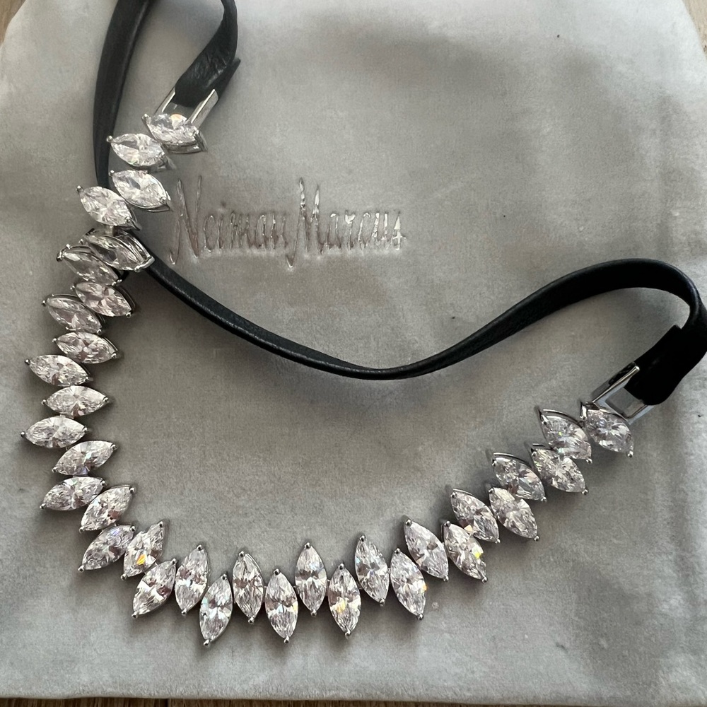 Fallon Monarch Jagged Edge Rhinestone Choker - Picture 7 of 8